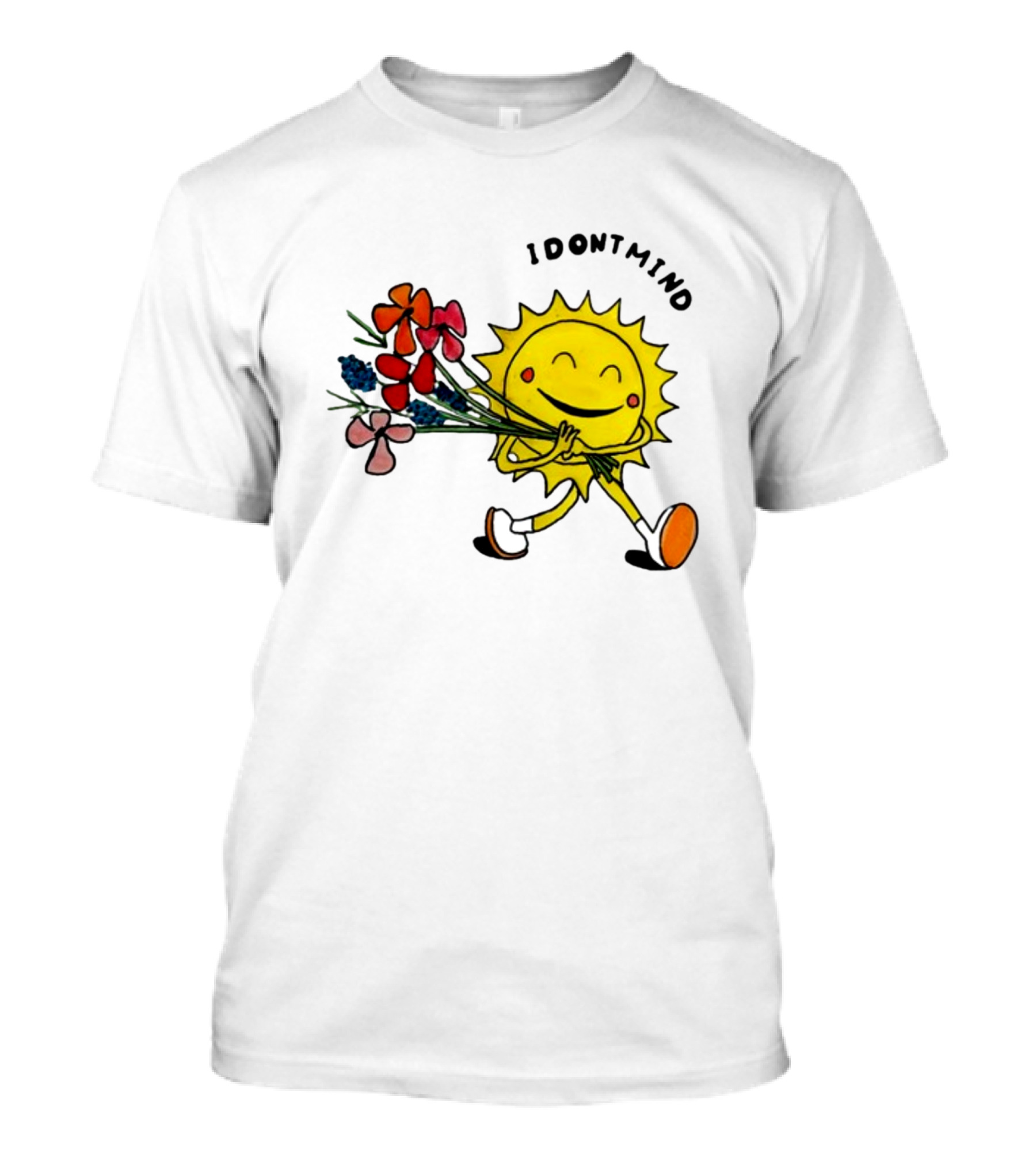 Idontmind Sunshine Carrying Colorful Flowers T-Shirt