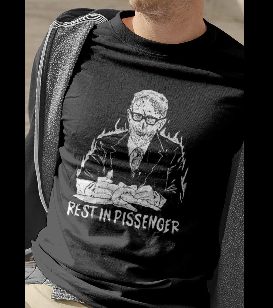 Punkwithacamera Rest In Pissenger Skeleton Suit Flames T-Shirt