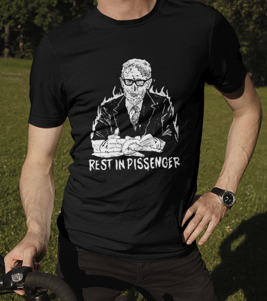 Punkwithacamera Rest In Pissenger Skeleton Suit Flames T-Shirt