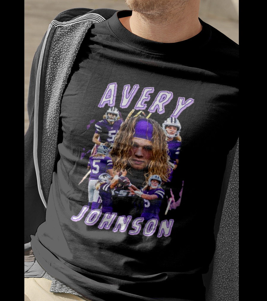 Avery Johnson Football Player Purple Jersey Action Images T-Shirt