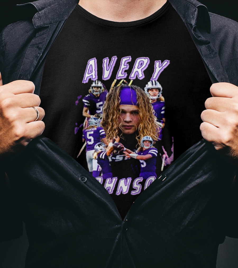 Avery Johnson Football Player Purple Jersey Action Images T-Shirt