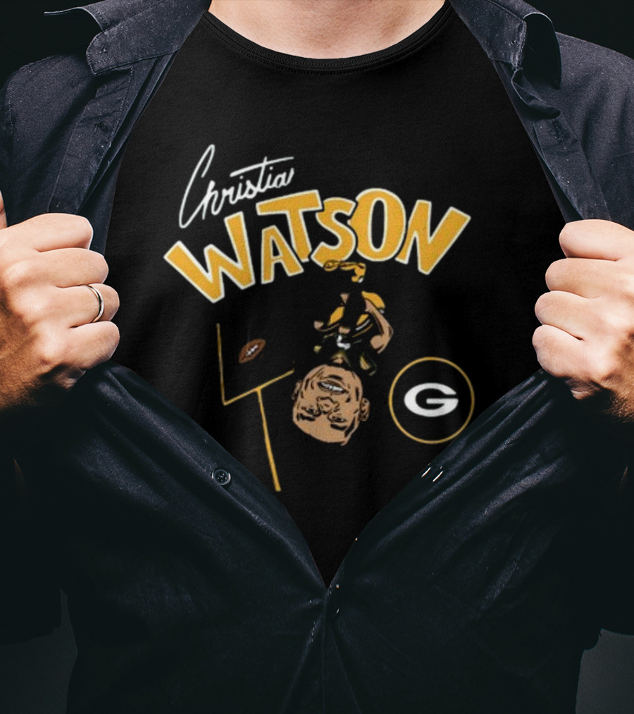 Christian Watson Football Touchdown Celebration Green Bay Pack T-Shirt