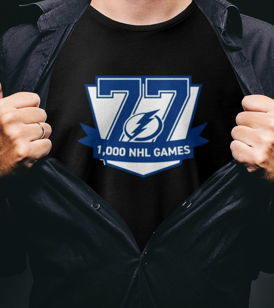 Gabby Shirley Victor Hedman 77 1,000 NHL Games T-Shirt