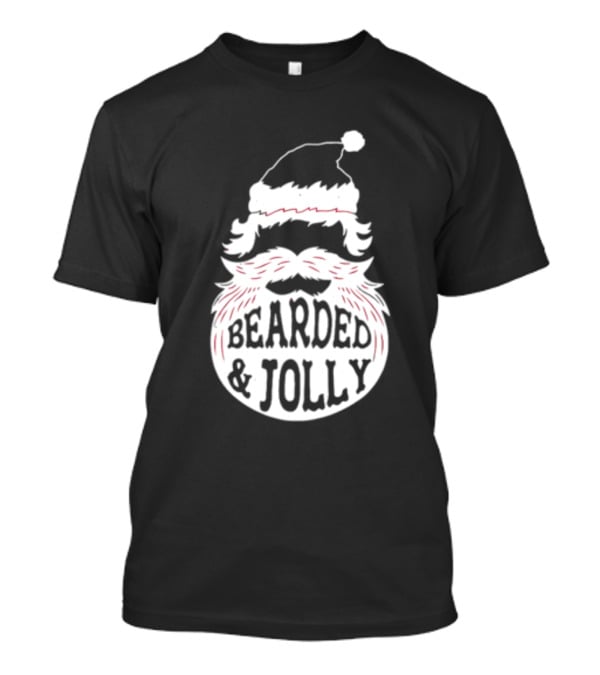 Mens Santa Claus Bearded And Jolly Christmas T-Shirt