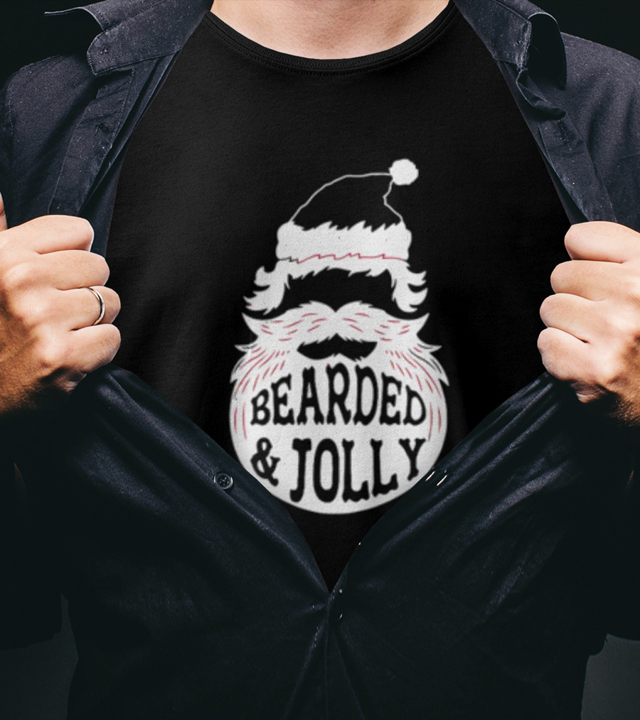Mens Santa Claus Bearded And Jolly Christmas T-Shirt
