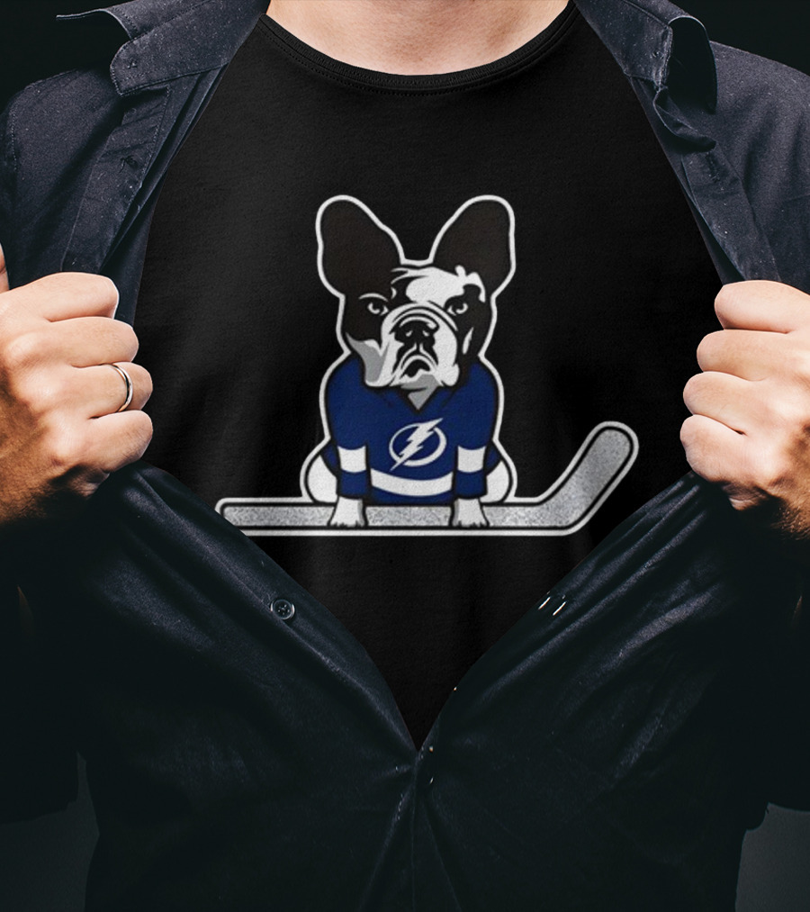 Tampa Bay Lightning Bulldog Hockey Silver Stick T-Shirt