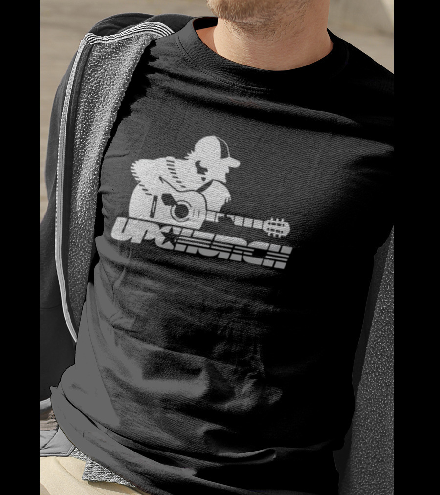 Upchurch Acoustic Guitar Player Silhouette With Star Text T-Shirt