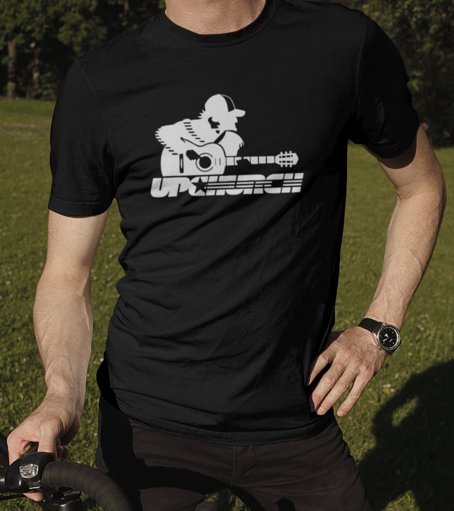 Upchurch Acoustic Guitar Player Silhouette With Star Text T-Shirt