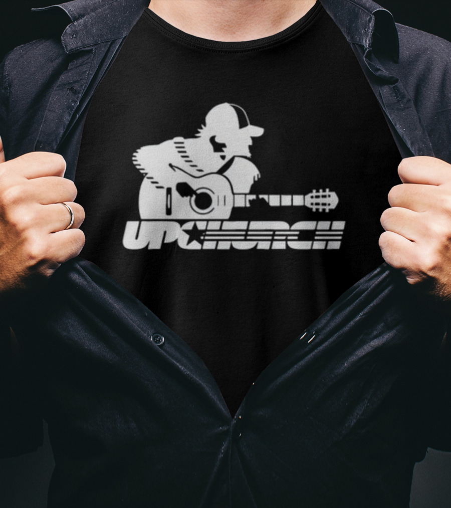 Upchurch Acoustic Guitar Player Silhouette With Star Text T-Shirt