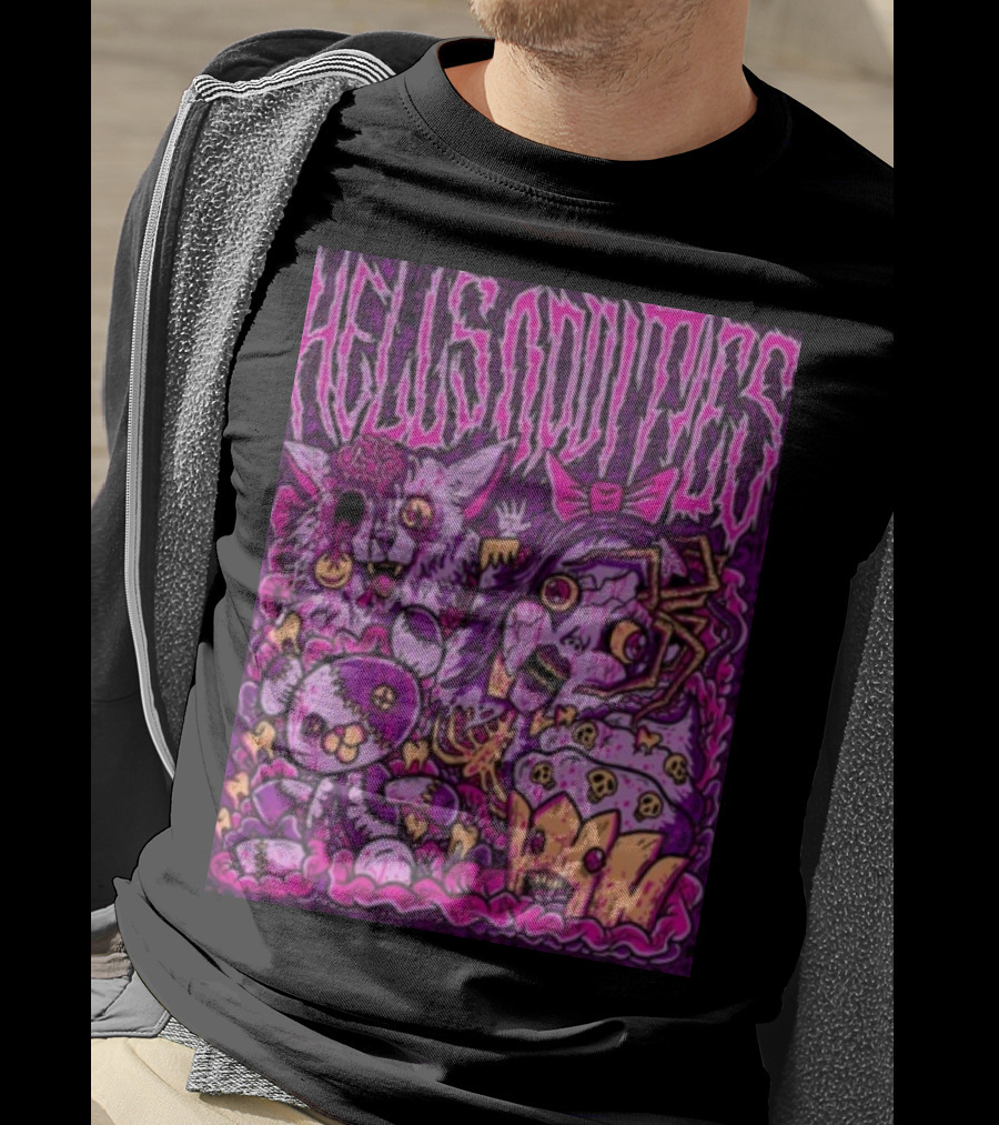 Hells Oddities Creepy Doll Zombie Cupcake Cat Monster Bits N' Pieces T-Shirt