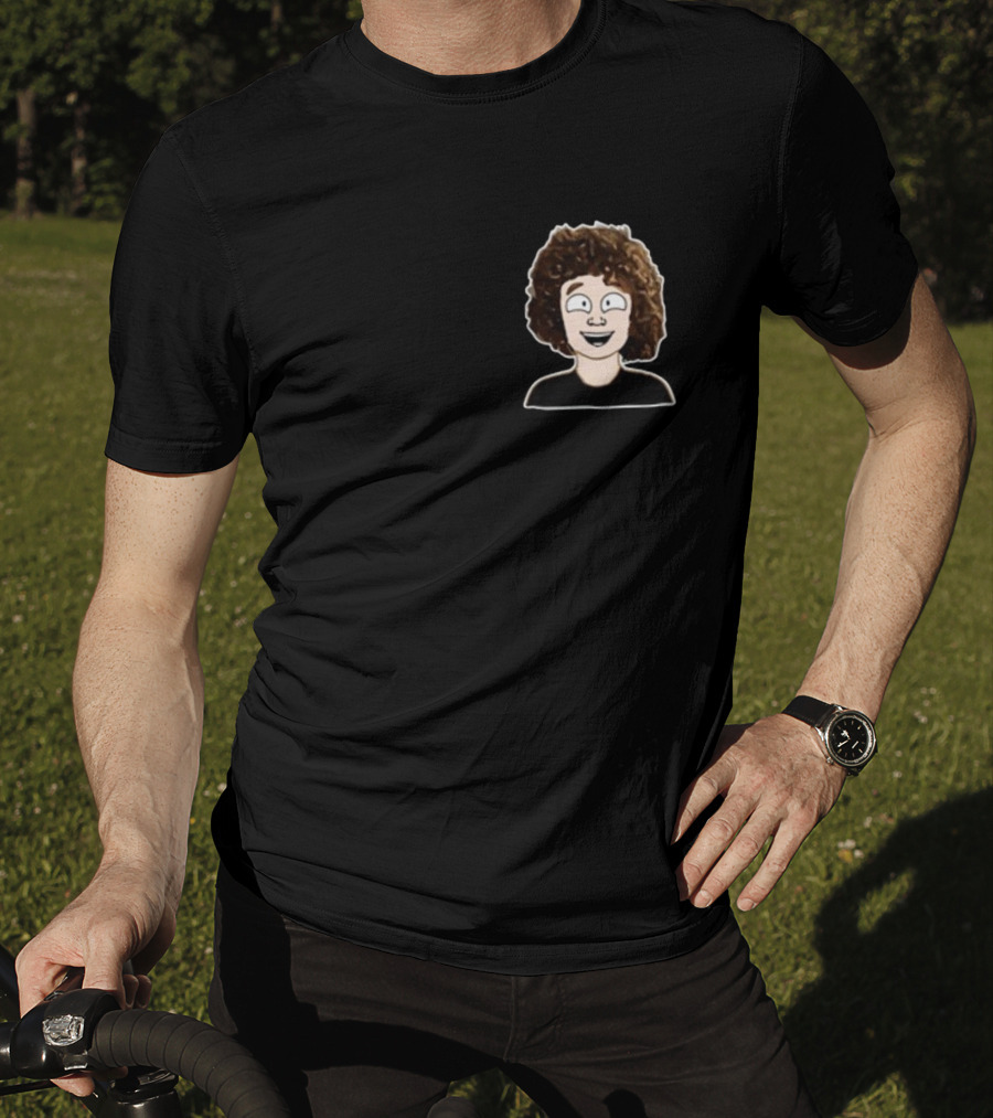 Nelson Neumann Cartoon Character With Curly Hair T-Shirt