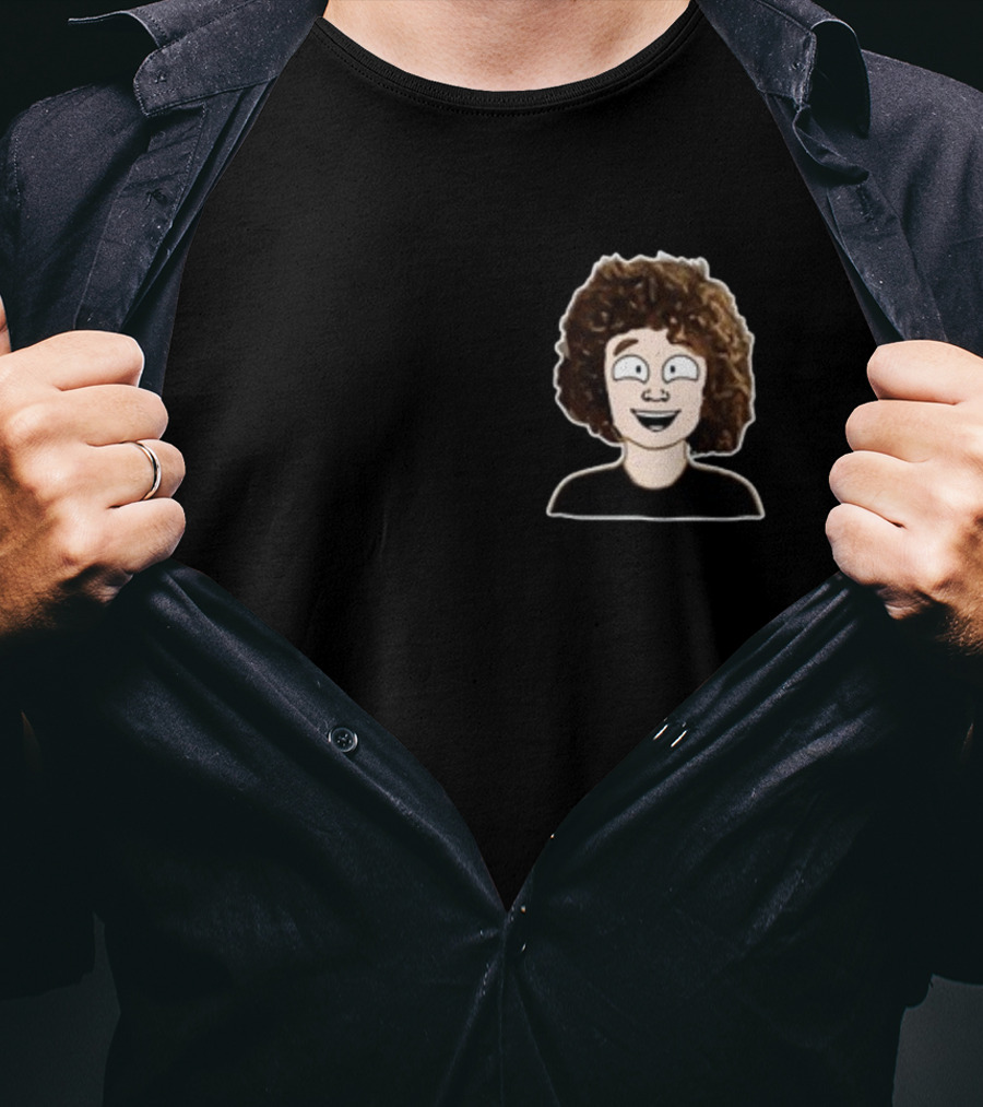 Nelson Neumann Cartoon Character With Curly Hair T-Shirt