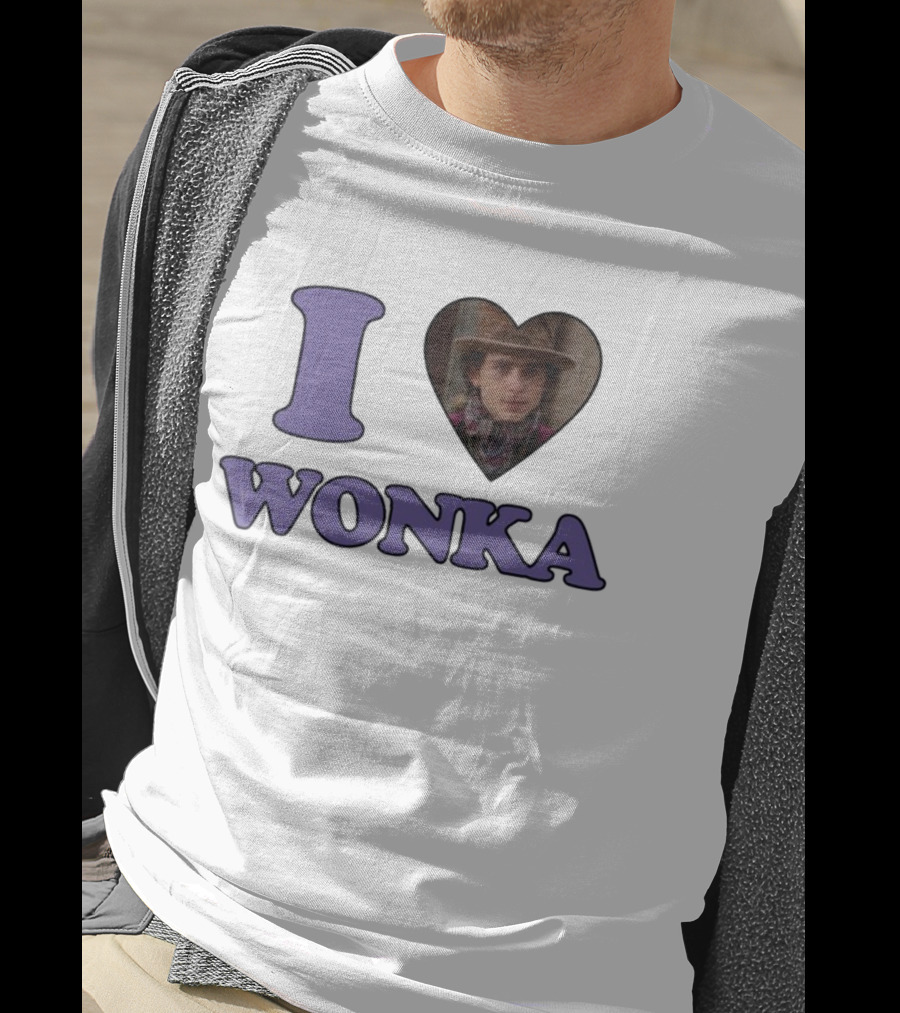 Mustardyardpress I Heart Wonka Hat And Scarf Character Image T-Shirt