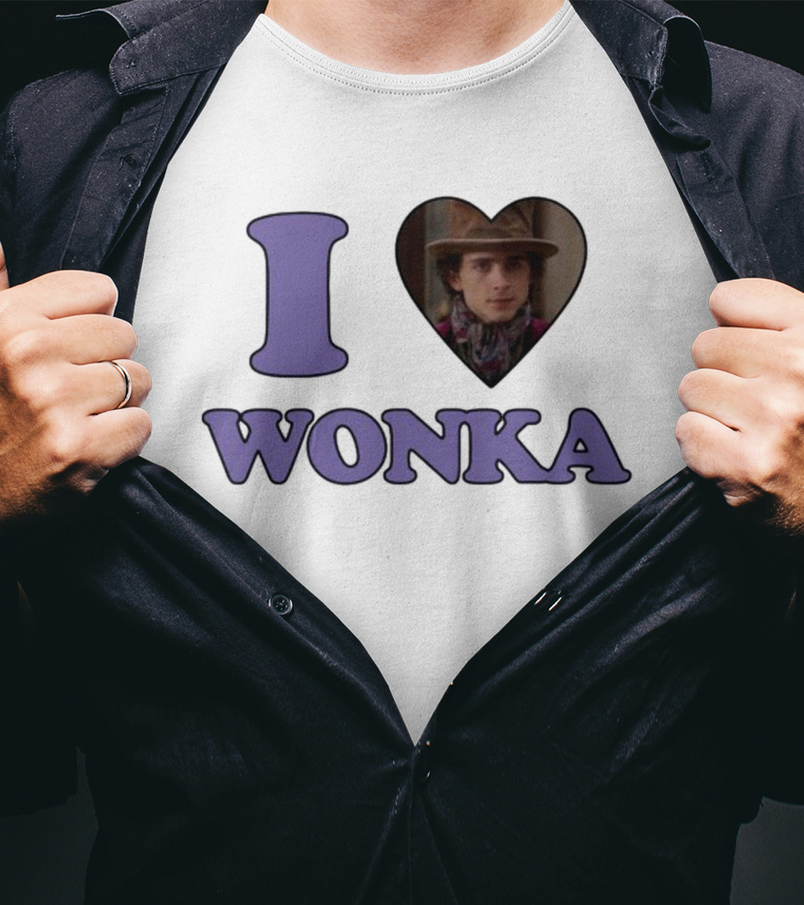 Mustardyardpress I Heart Wonka Hat And Scarf Character Image T-Shirt