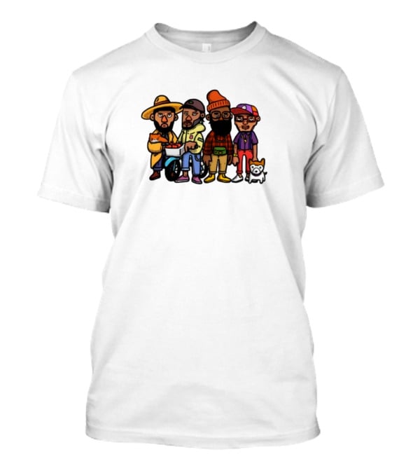 Lolwtferic Hipster Outfit Cartoon Crew With Dog T-Shirt
