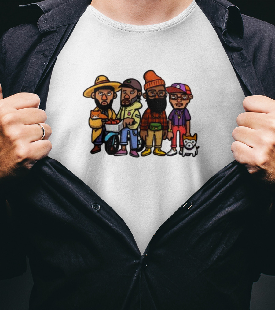 Lolwtferic Hipster Outfit Cartoon Crew With Dog T-Shirt