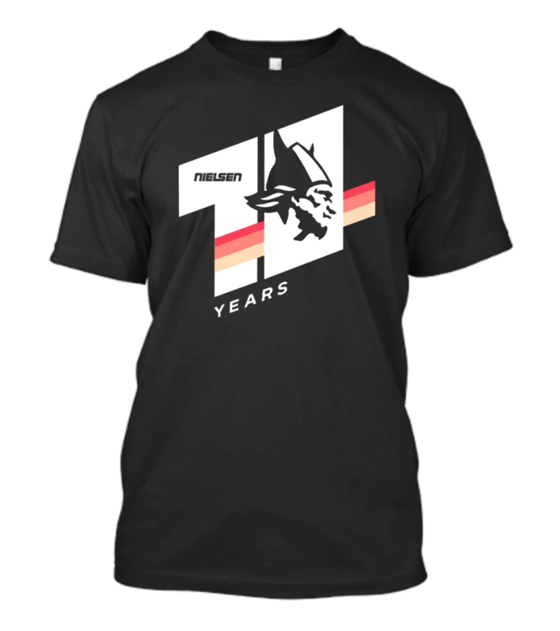 Nielsen Racing Viking Logo 71 Years Retro Stripes T-Shirt