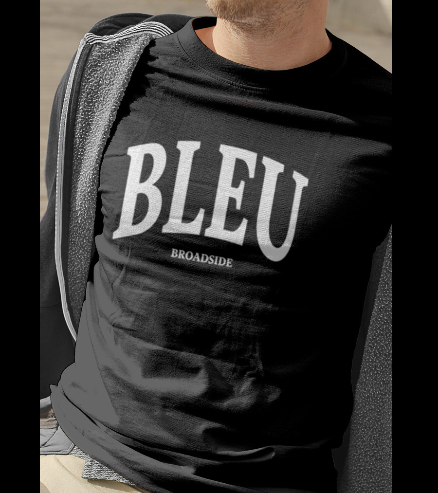 BLEU BROADSIDE Classic White Lettering T-Shirt