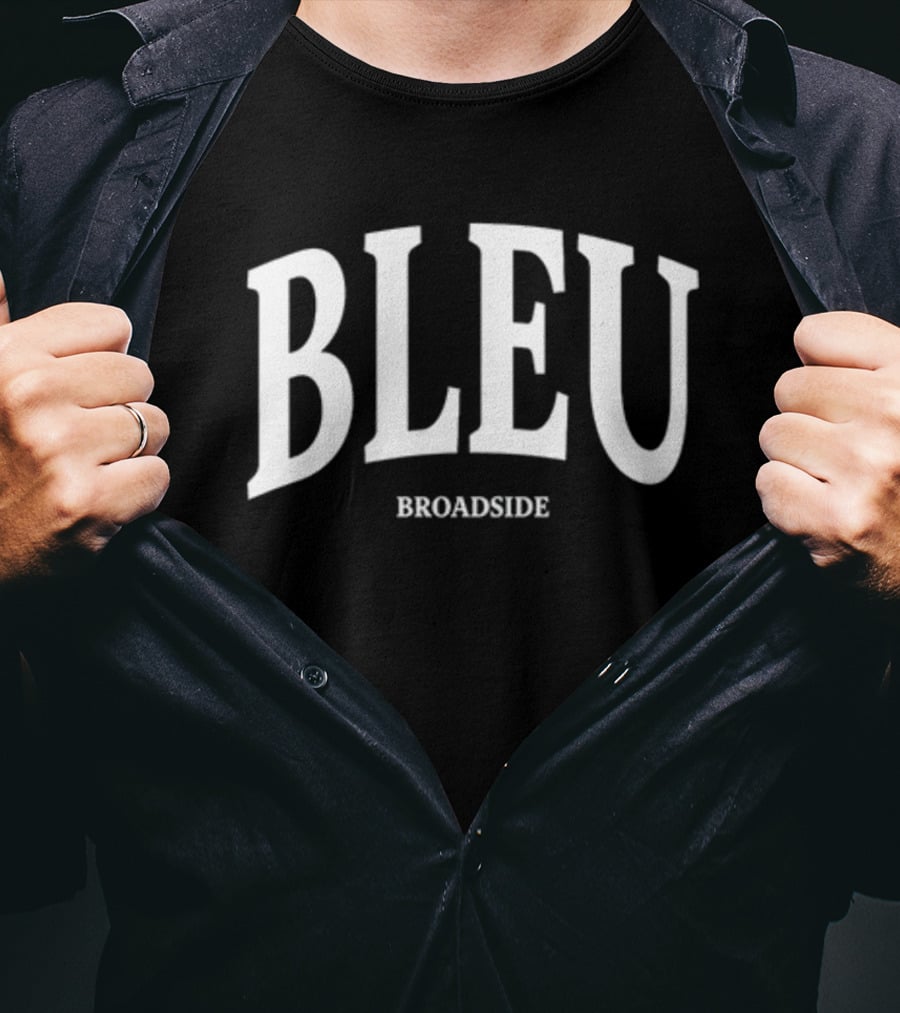 BLEU BROADSIDE Classic White Lettering T-Shirt
