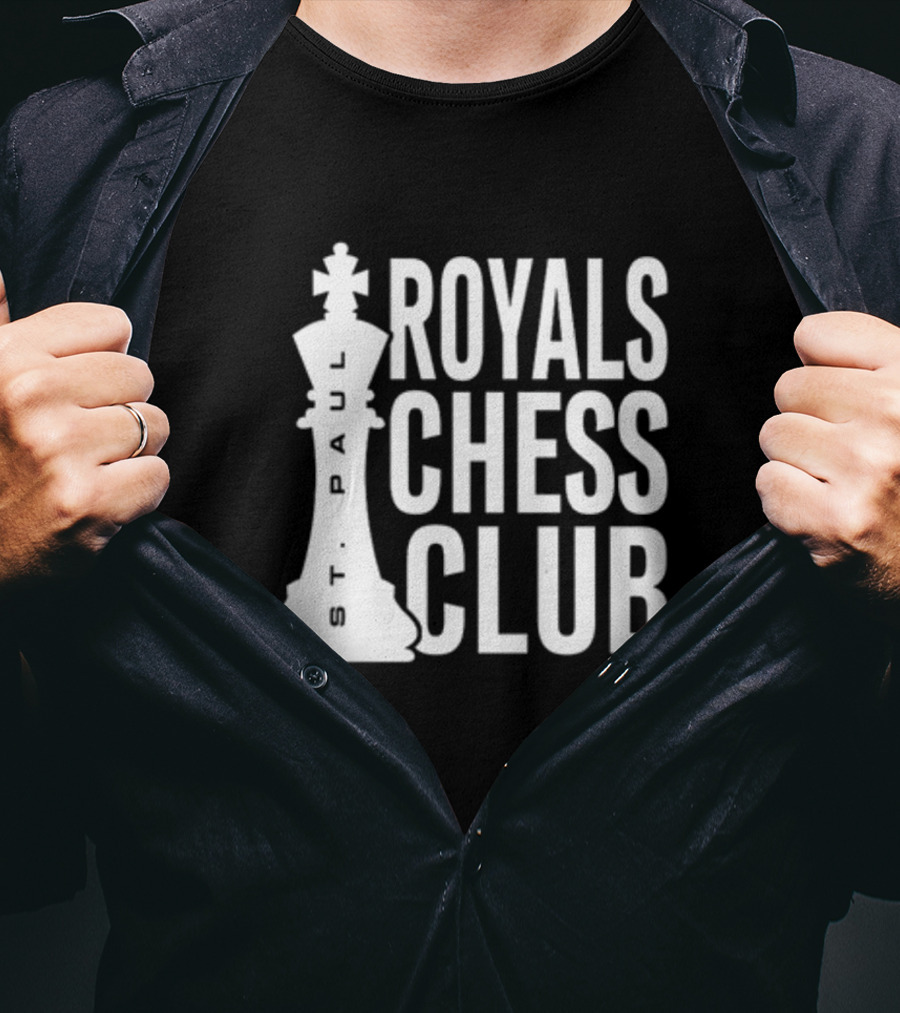 St Paul Royals Chess Club King Piece Emblem T-Shirt