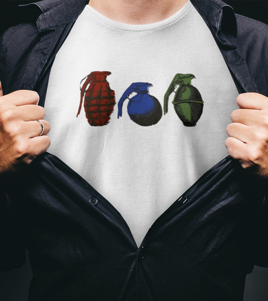 Double Dare Grenade Red Blue Green Trio T-Shirt