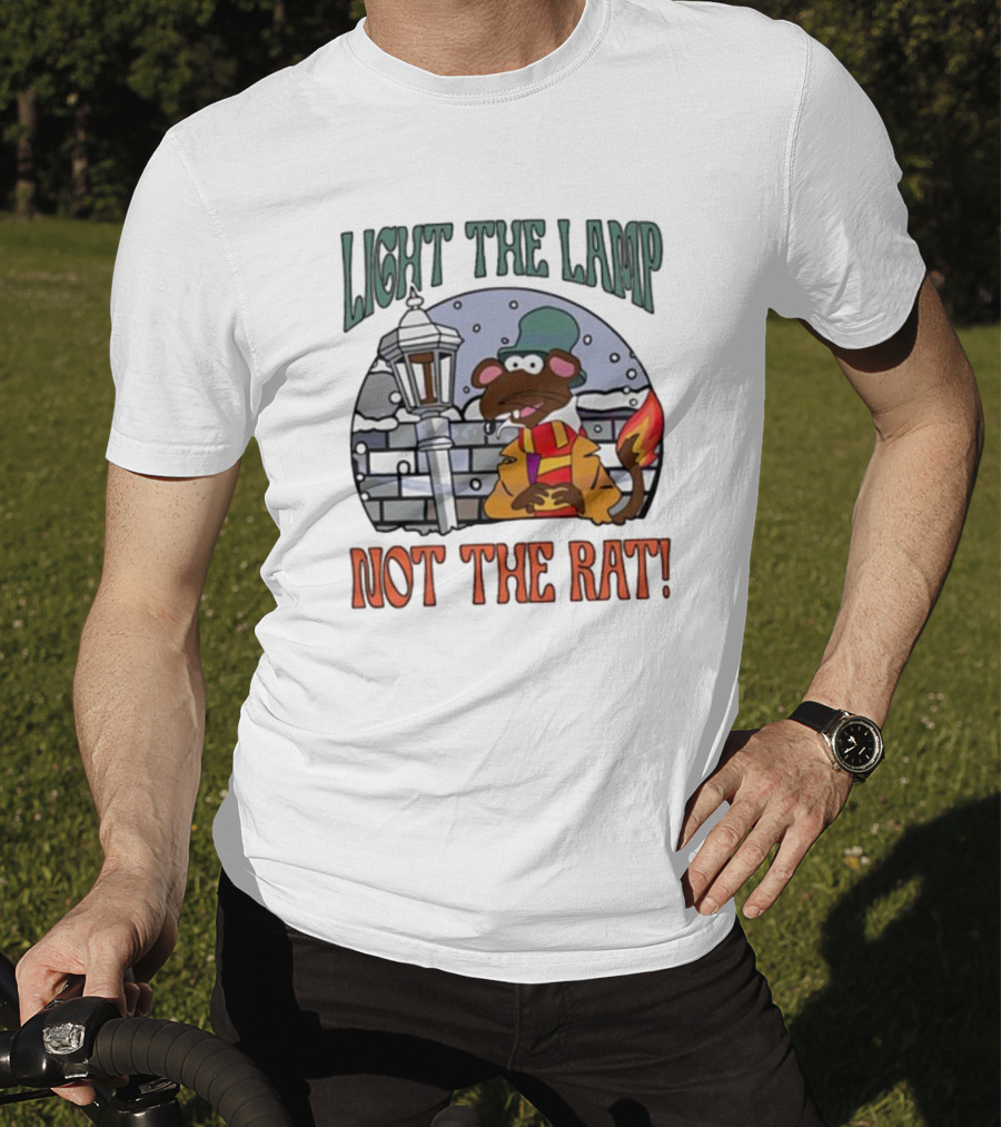 Light The Lamp Not The Rat Christmas Mouse Winter Scene T-Shirt