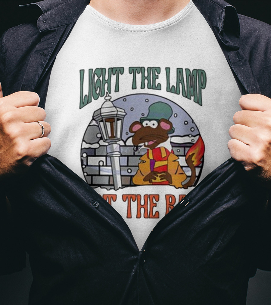 Light The Lamp Not The Rat Christmas Mouse Winter Scene T-Shirt