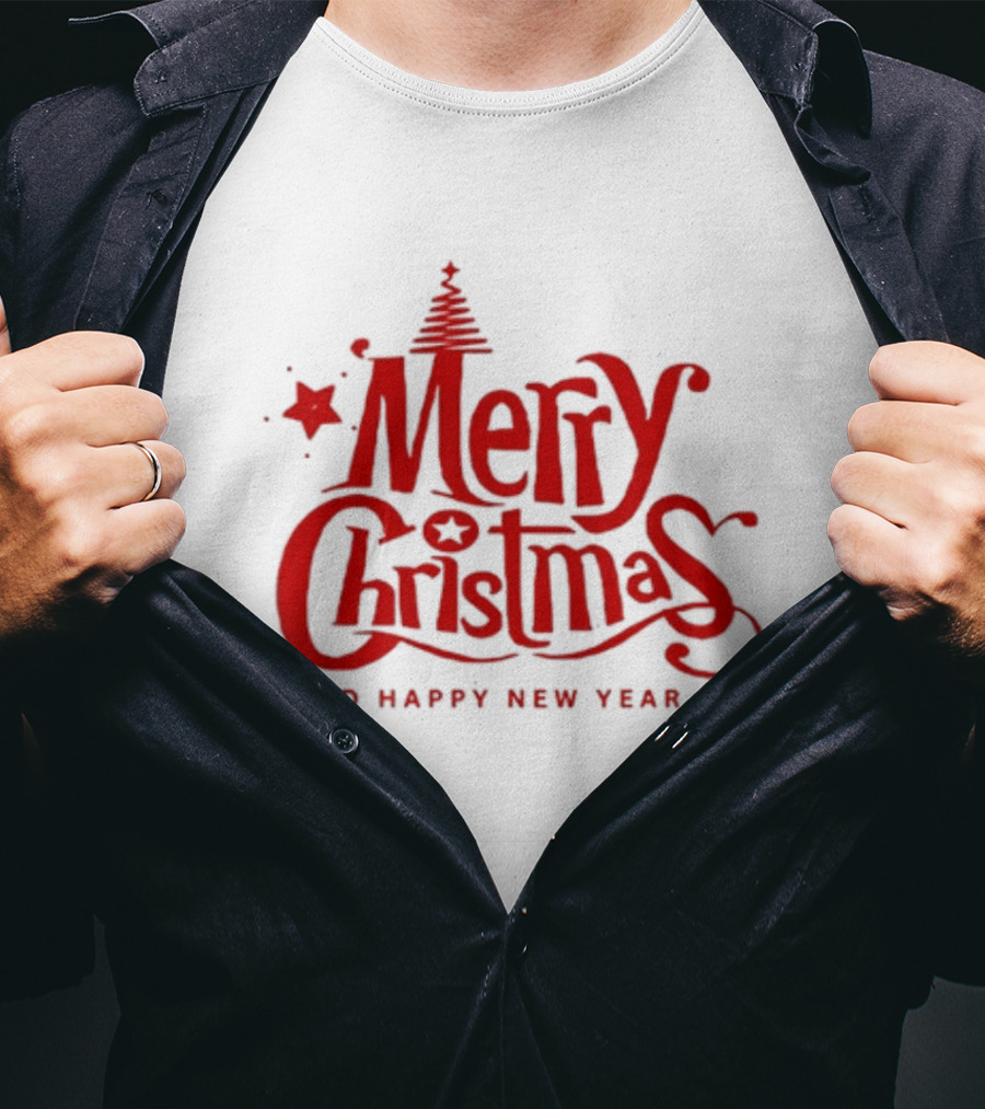 Merry Christmas And Happy New Year Tree Star T-Shirt