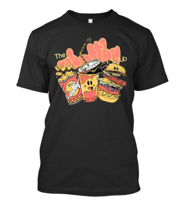 The Unhealthy Club Fast Food Cartoon Characters T-Shirt