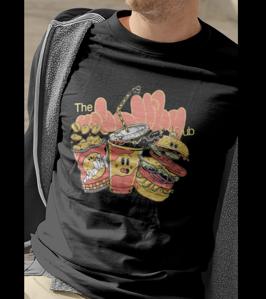 The Unhealthy Club Fast Food Cartoon Characters T-Shirt