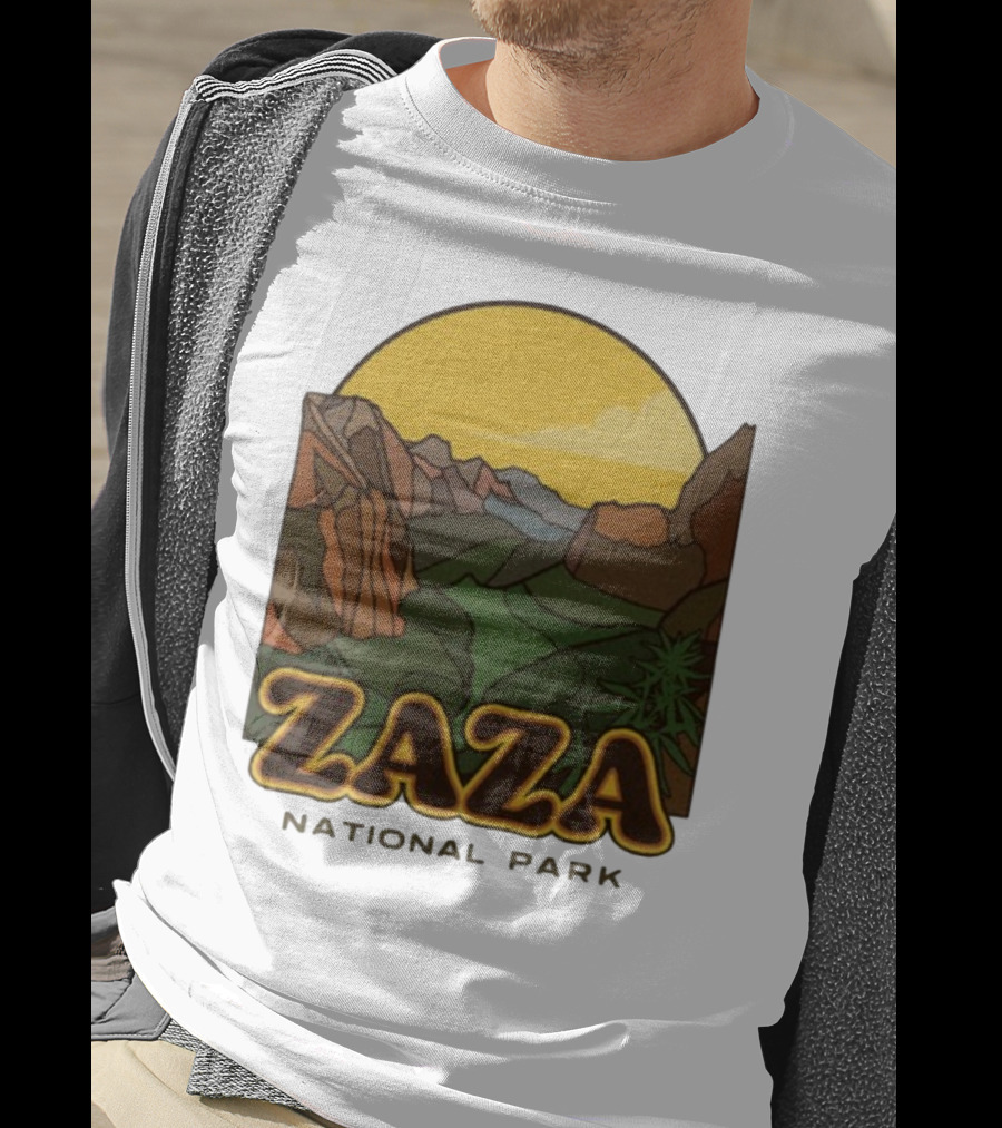 Zaza National Park Vintage Landscape With Mountains And Yellow Sunset T-Shirt
