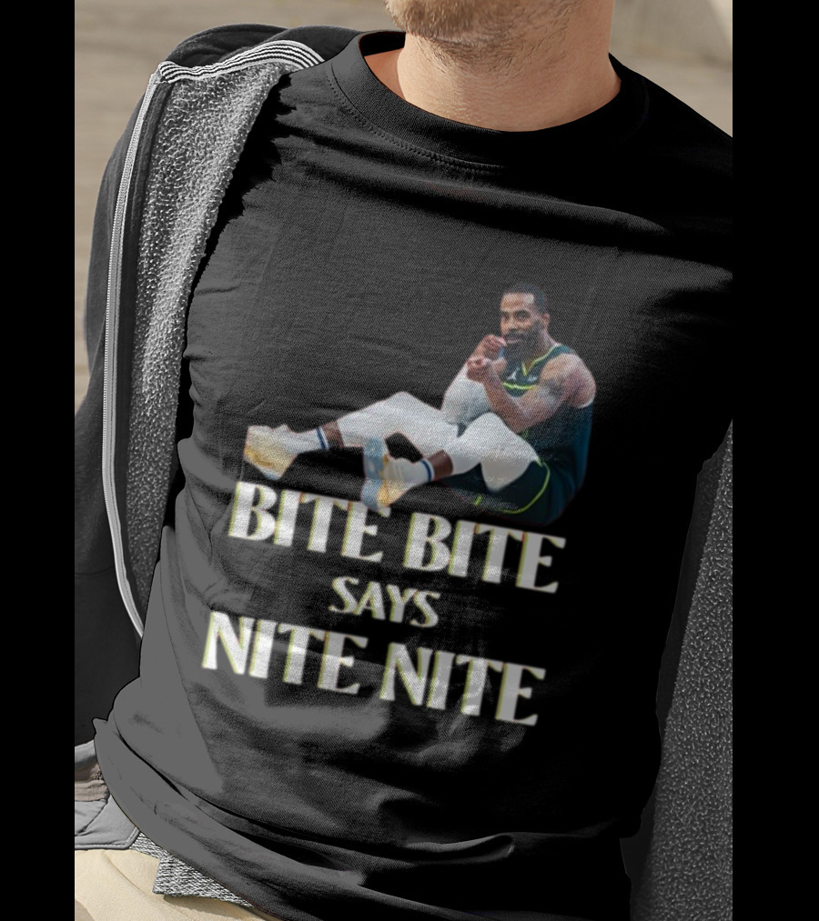Bite Bite Says Nite Nite Basketball Player Sitting Pose T-Shirt
