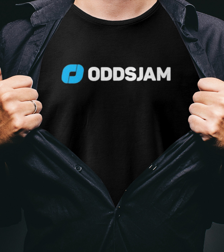 Oddsjam Blue And White Brand Emblem T-Shirt