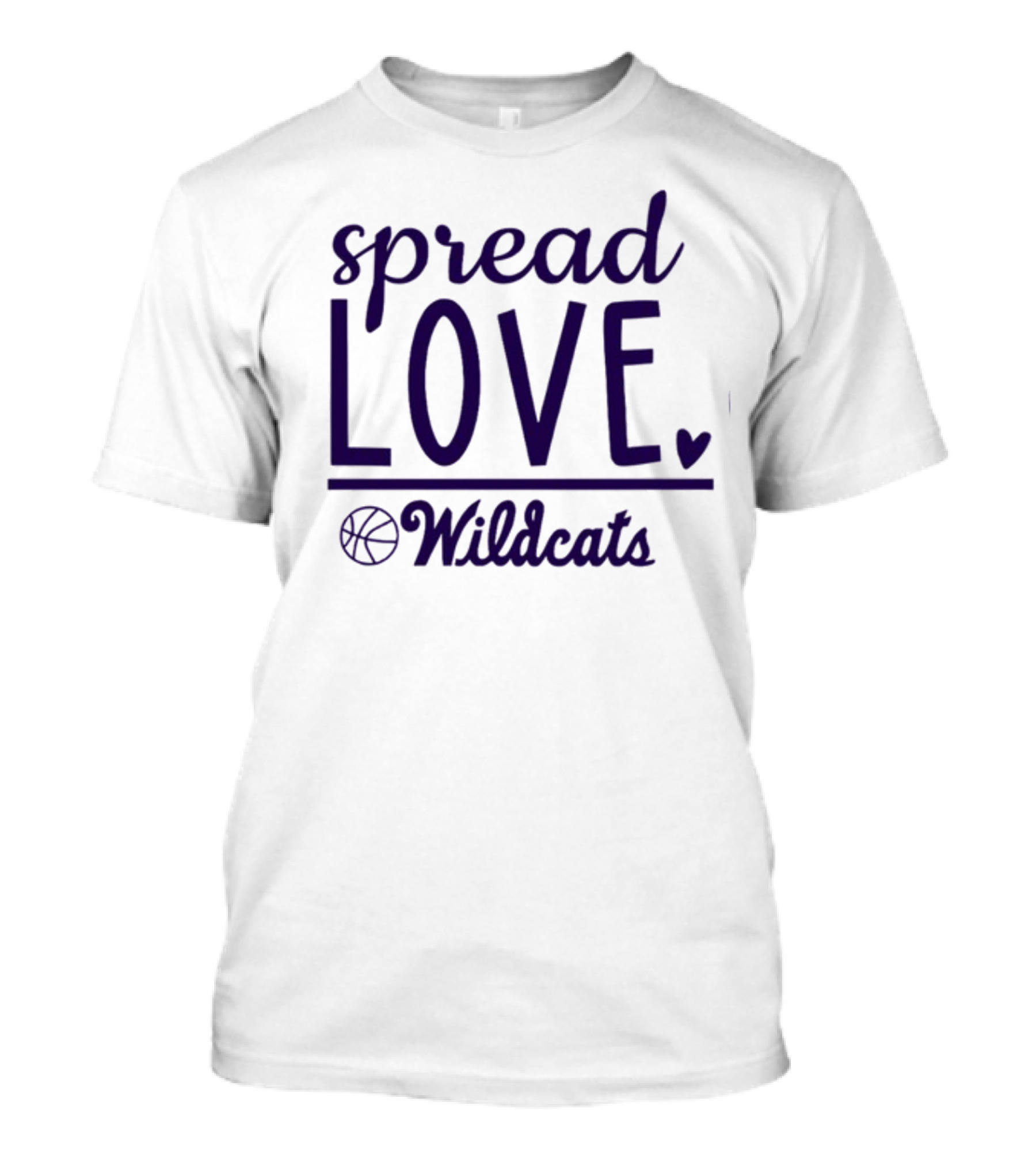 Spread Love Wildcats Basketball Heart T-Shirt