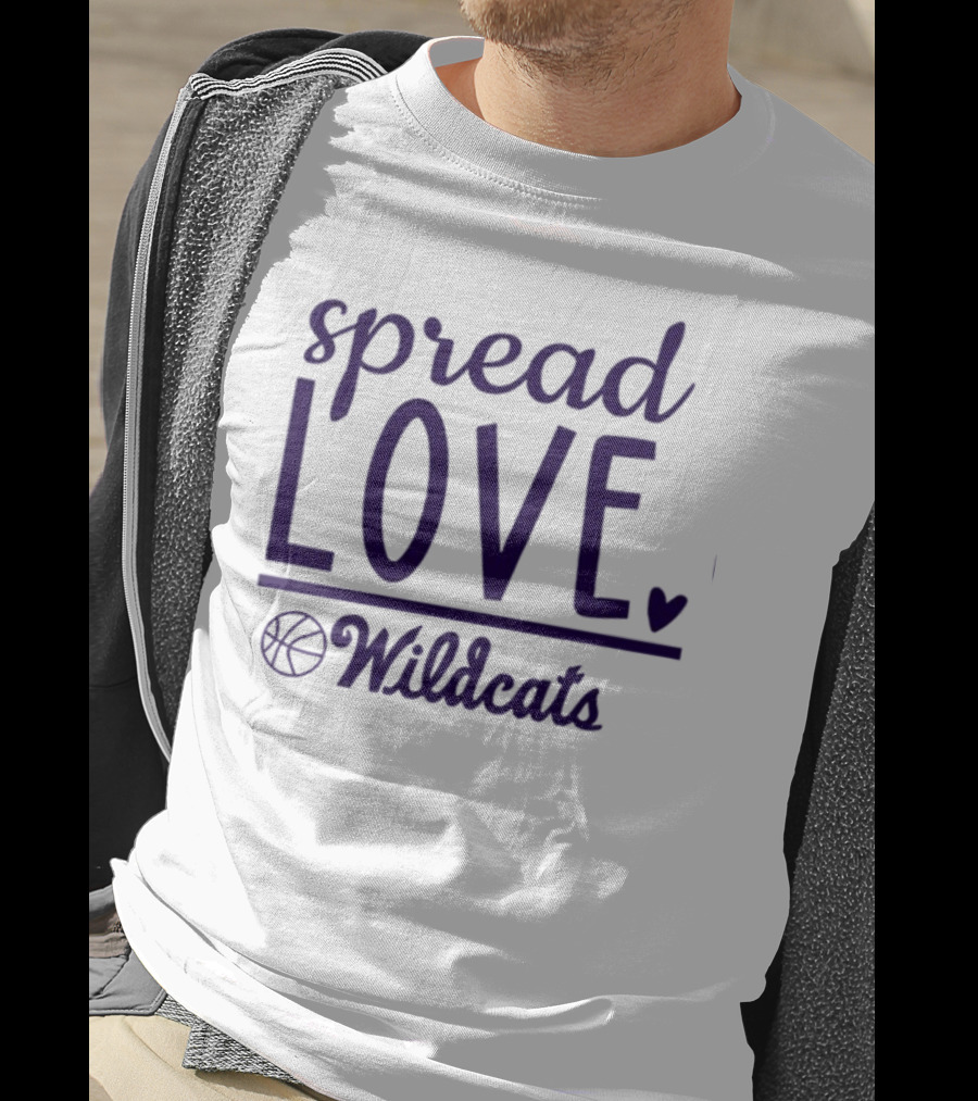 Spread Love Wildcats Basketball Heart T-Shirt