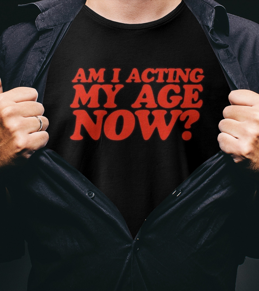Am I Acting My Age Now Bold Red Question T-Shirt
