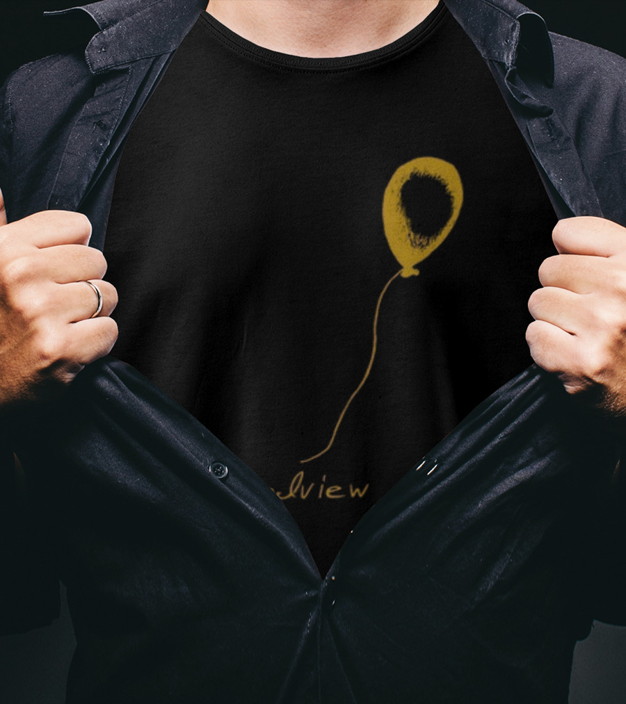 Yellow Balloon Sketch With 'Grandview' Script T-Shirt