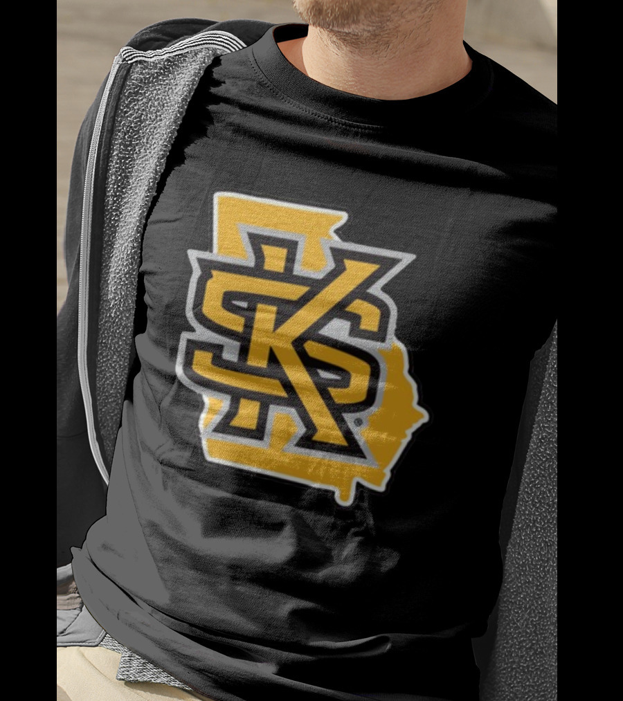 Kennesawfifty1 KS Letter Overlay On Georgia Shape T-Shirt