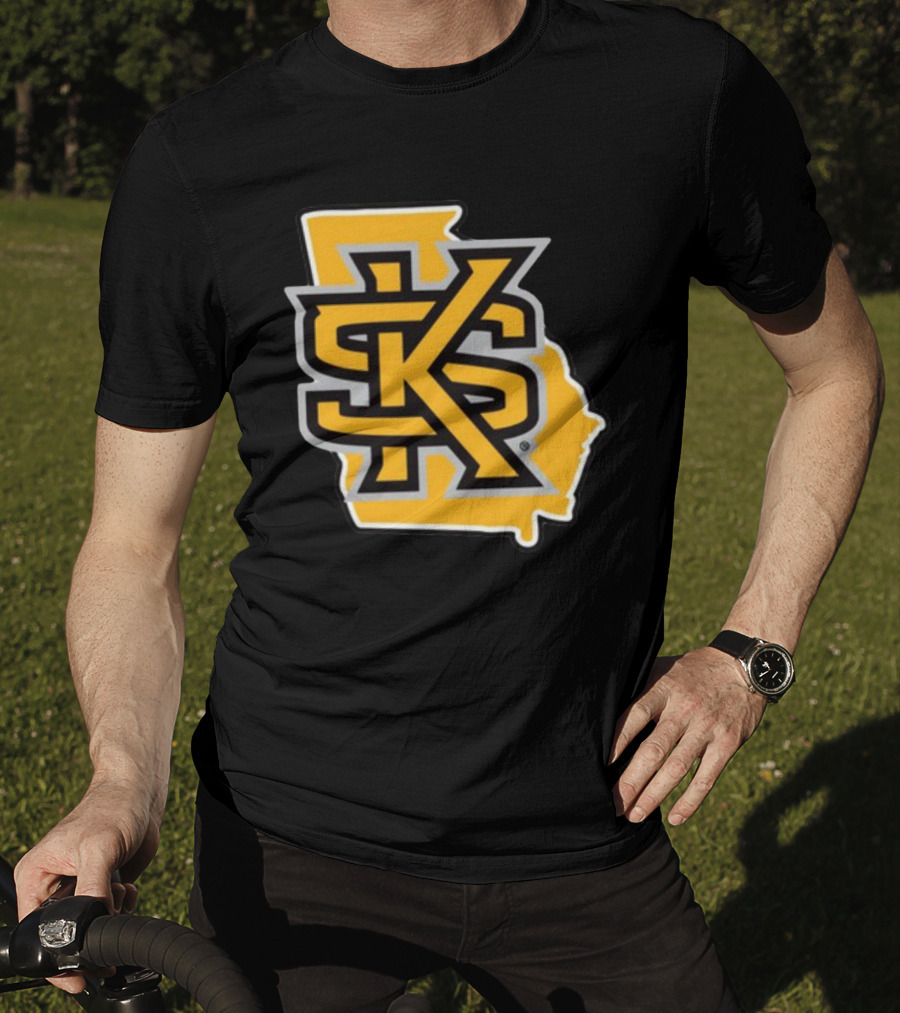 Kennesawfifty1 KS Letter Overlay On Georgia Shape T-Shirt