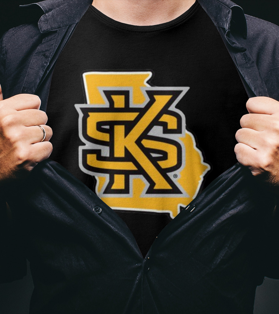 Kennesawfifty1 KS Letter Overlay On Georgia Shape T-Shirt