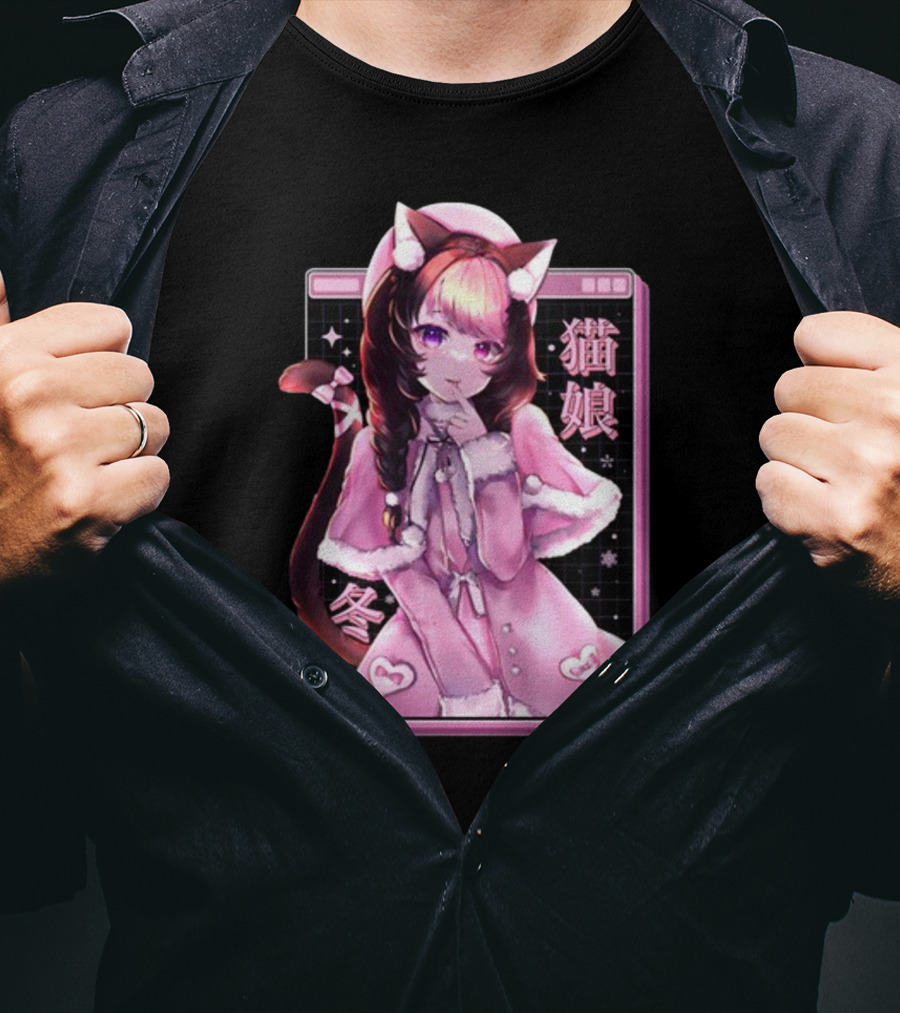 Uwumarket Strawberry Innocent Winter Nekomata Anime Aesthetic T-Shirt