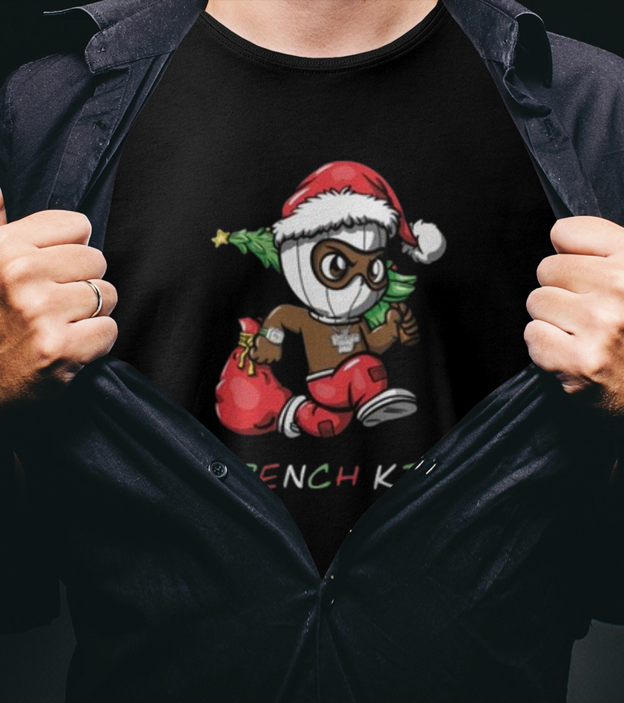 Exclusive Lil Tjay Trench Kid Christmas Santa Costume Running Tree T-Shirt