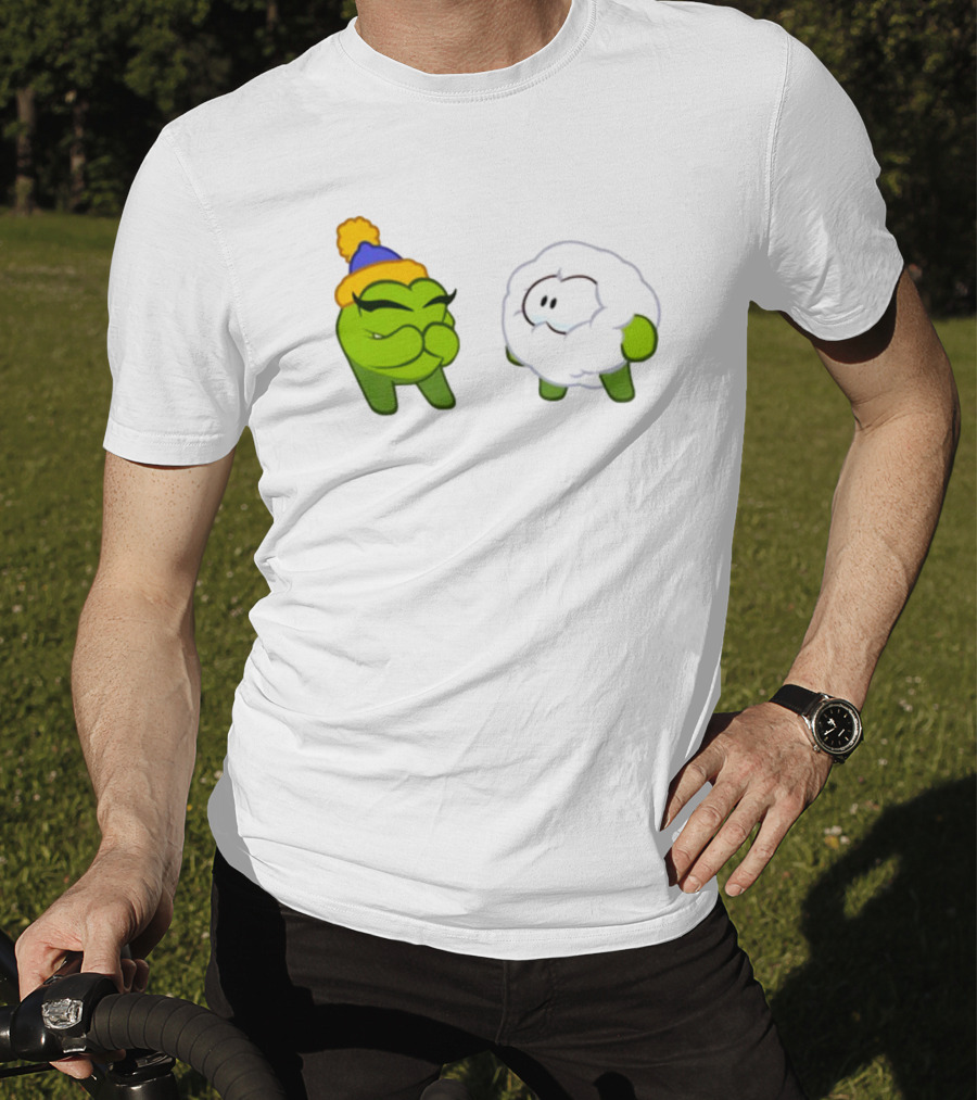 Cut The Rope Om Nom Winter With Snowball Character T-Shirt