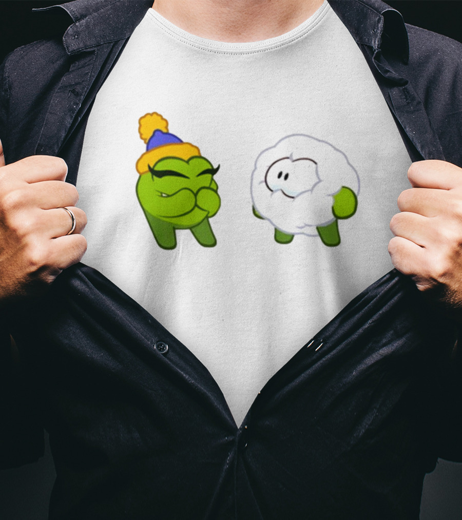 Cut The Rope Om Nom Winter With Snowball Character T-Shirt