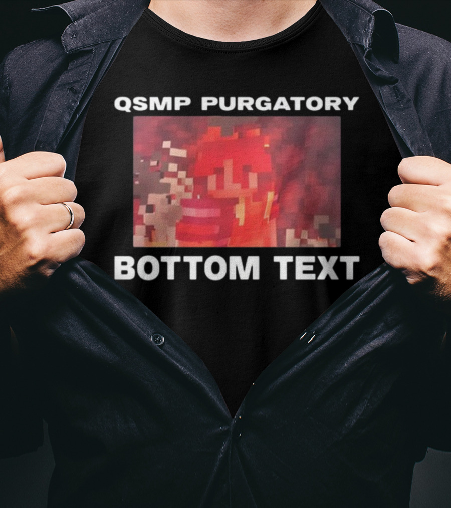 QSMP Purgatory Bottom Text Pixelated T-Shirt