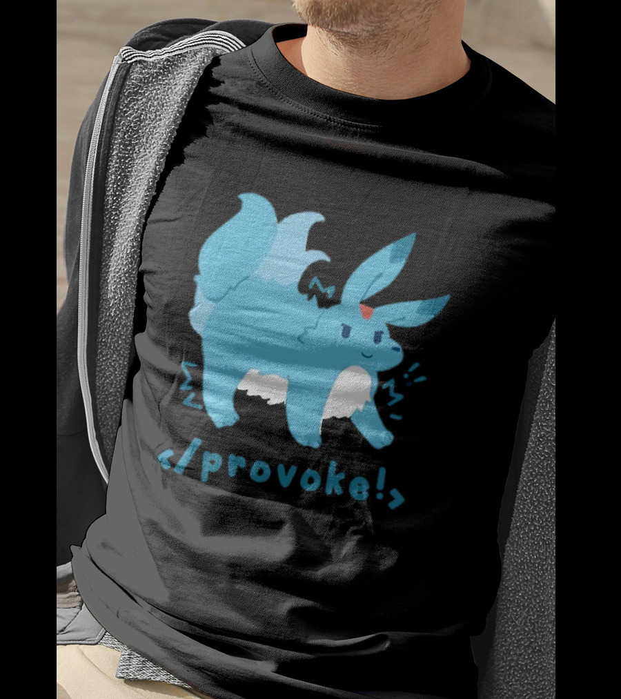 Provoke Pokemon Inspired Blue Character With Coding Element T-Shirt