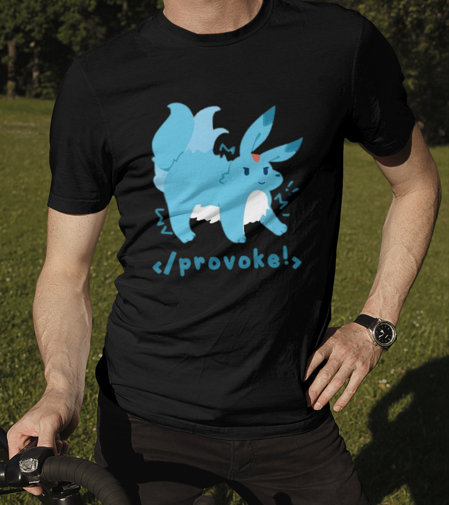 Provoke Pokemon Inspired Blue Character With Coding Element T-Shirt