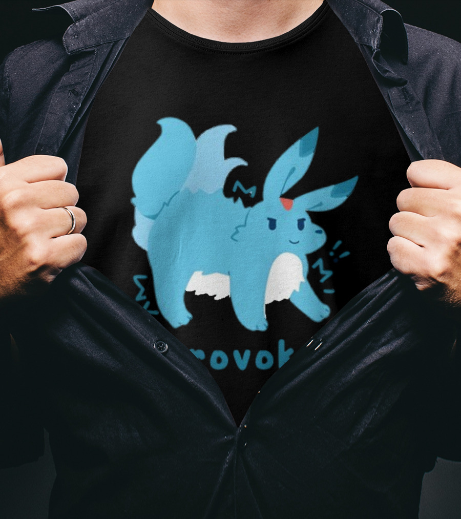 Provoke Pokemon Inspired Blue Character With Coding Element T-Shirt