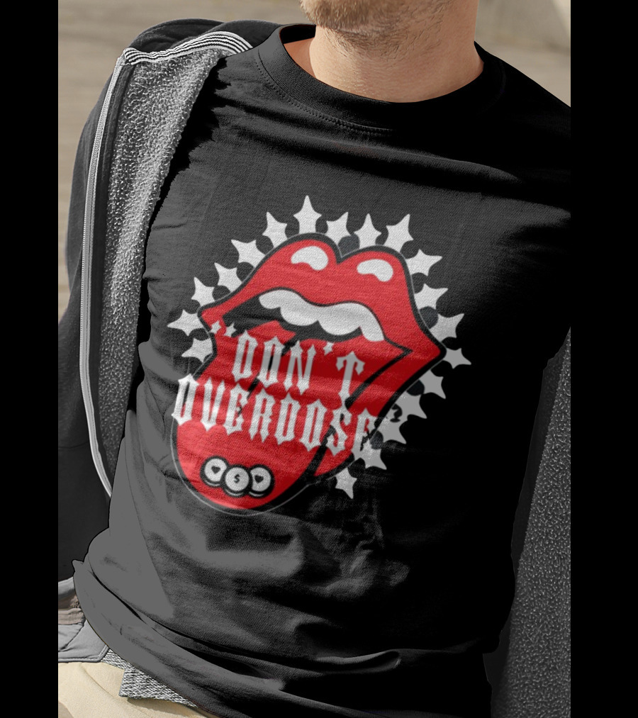 Upperlevel916 Evol Love Is A Drug Don't Overdose Iconic Red Lips T-Shirt