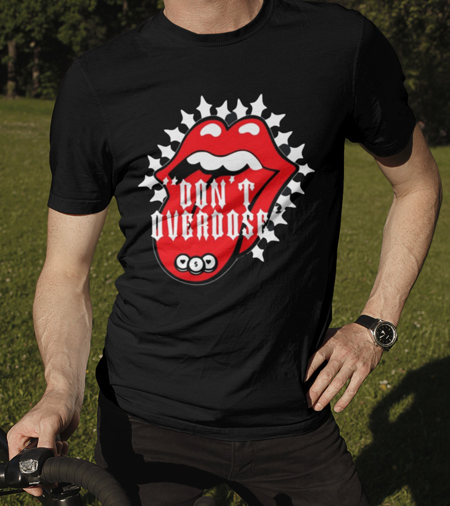 Upperlevel916 Evol Love Is A Drug Don't Overdose Iconic Red Lips T-Shirt
